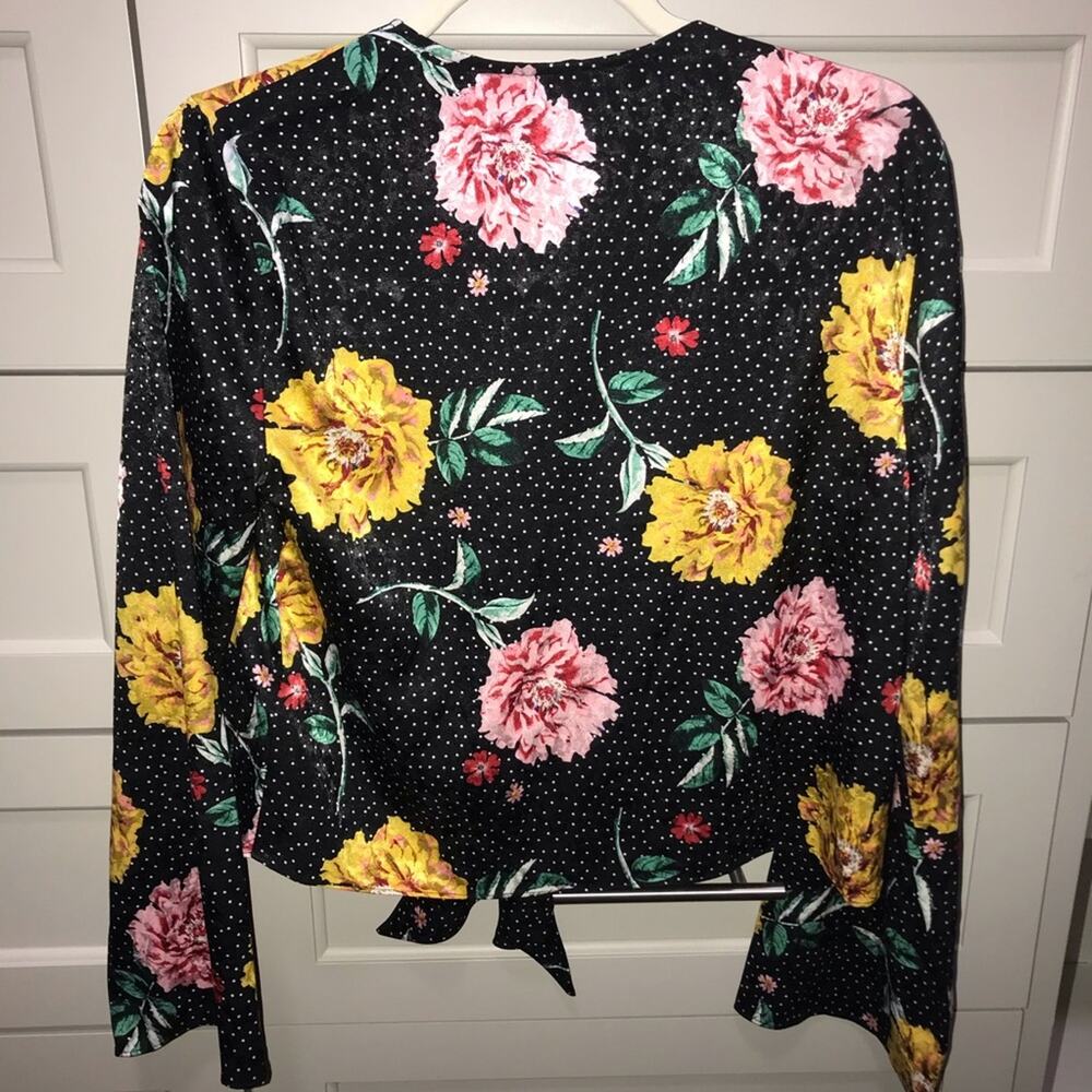 Topshop Floral Polka Dot Jacquard Top 6 - Picture 7 of 9